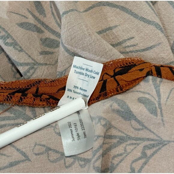 Marine Layer Womens Skirt Brown Ryan Midi Slip Sierra Foliage Tropical Boho 10 - Picture 9 of 10